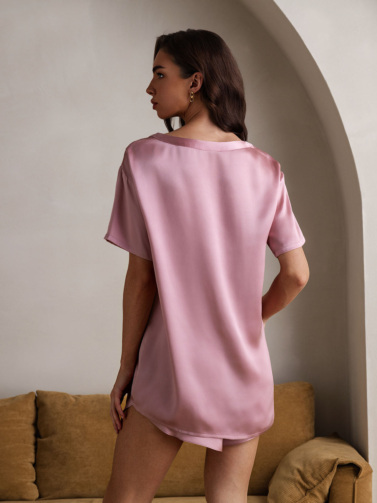 Pure Soie Courtes Manches Pyjamas Pure Soie Courtes Manches Pyjamas