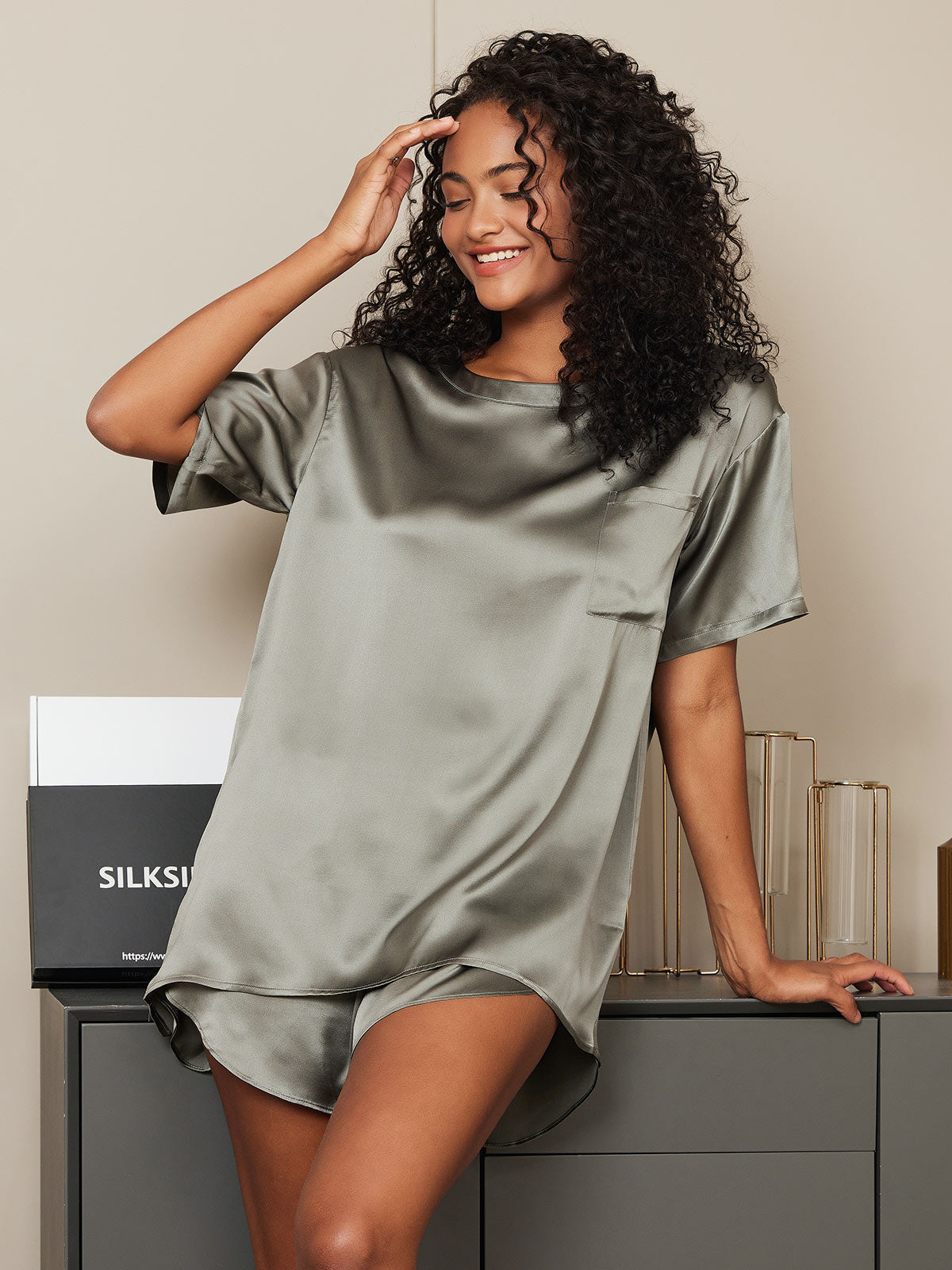 Pure Soie Courtes Manches Pyjamas