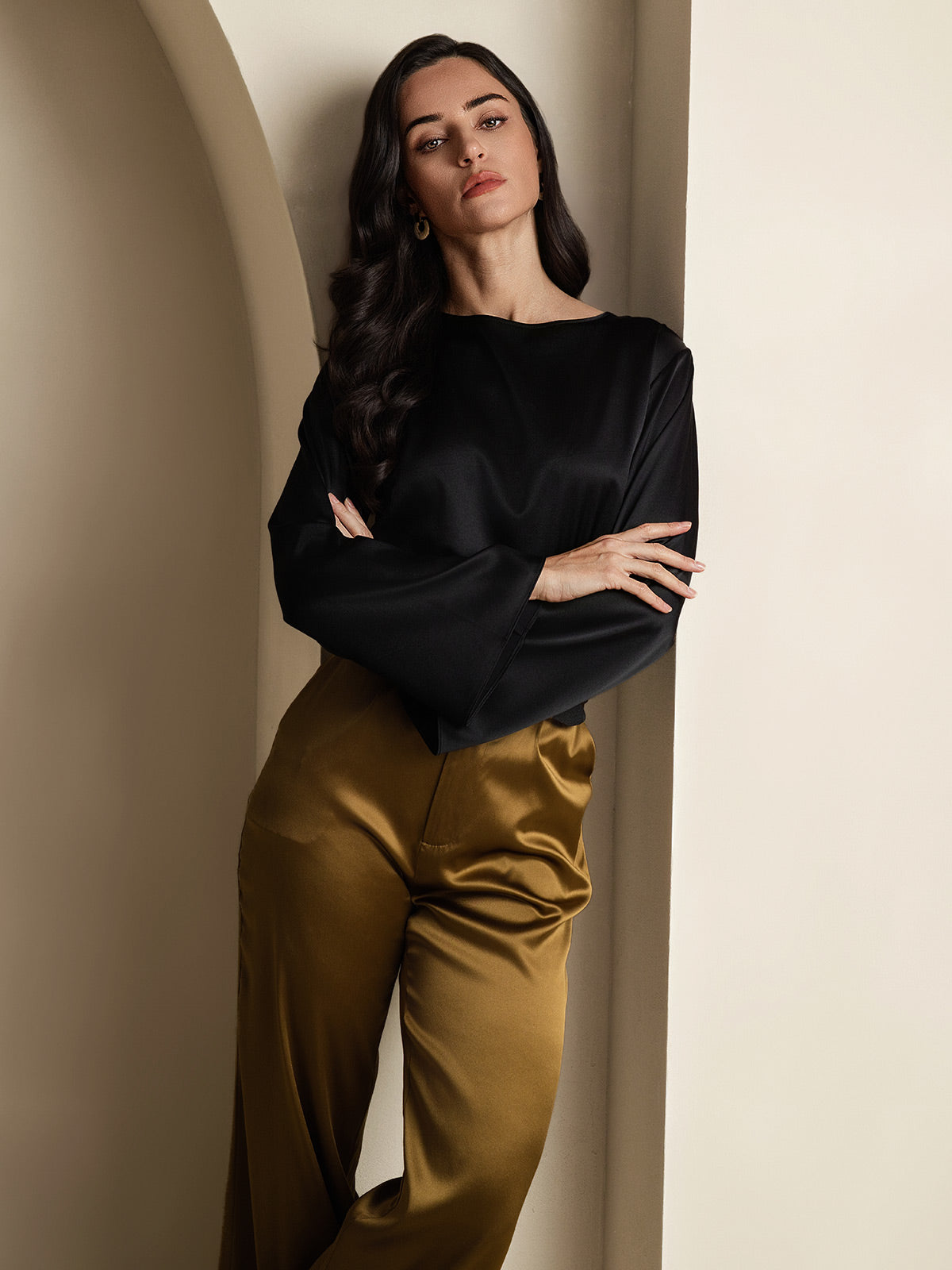 19Momme Soie Relax Longues Manches Blouse 19Momme Soie Relax Longues Manches Blouse