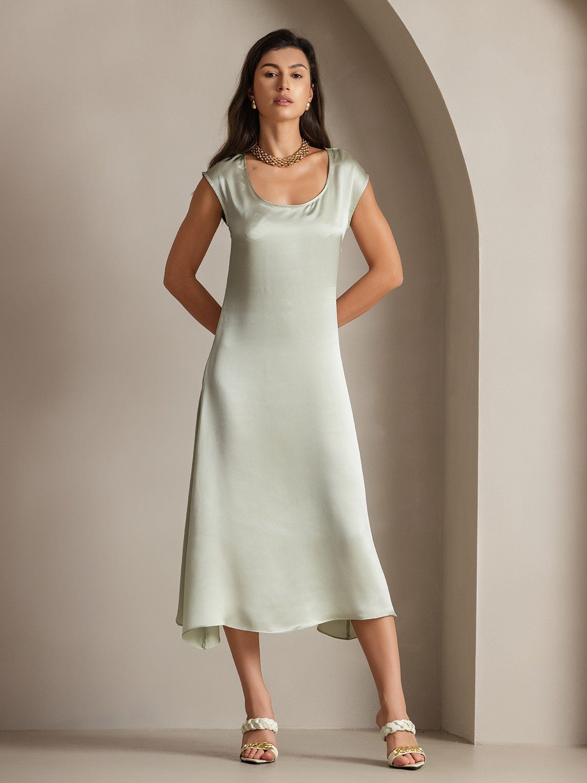 19Momme Robe Décontractée Sans Manches en Soie 19Momme Robe Décontractée Sans Manches en Soie