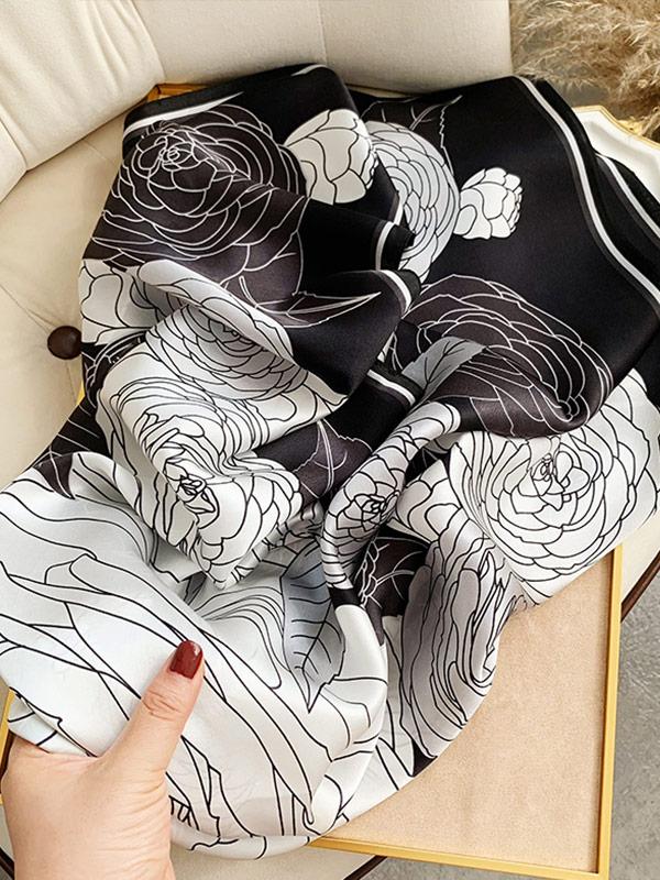 Foulard Carré en Soie Shadow Rose 90 Foulard Carré en Soie Shadow Rose 90