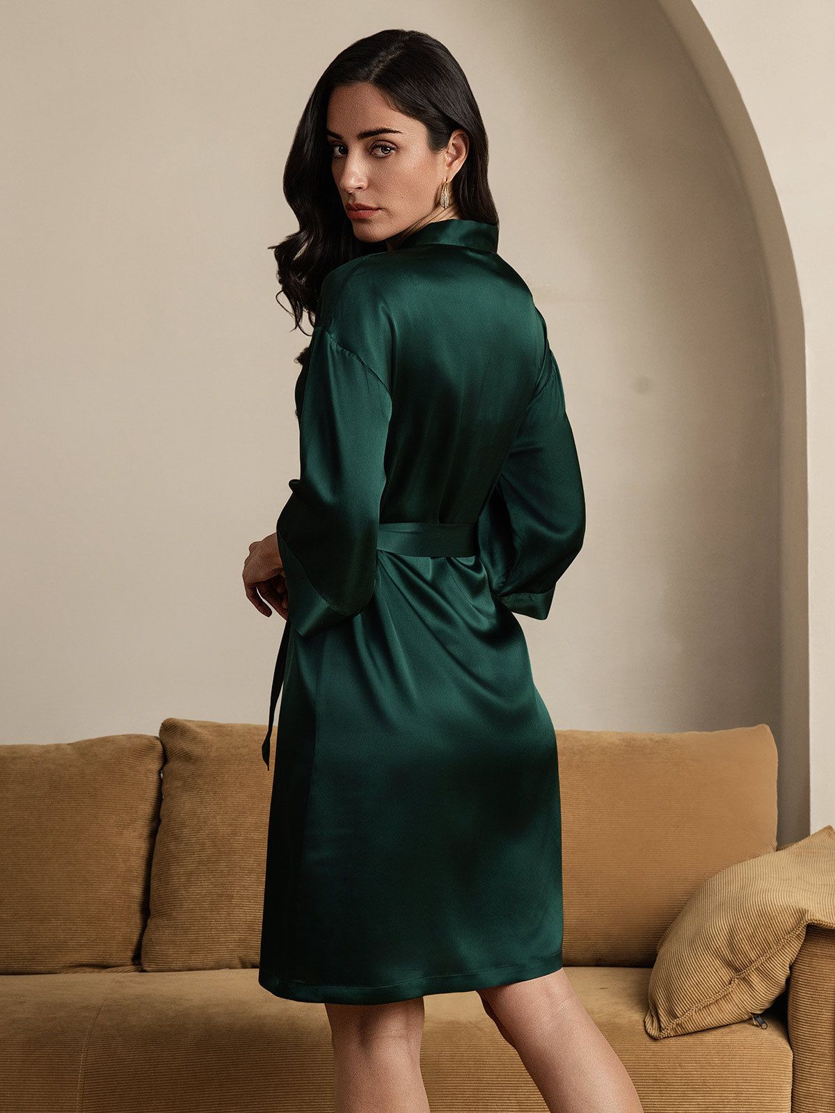 Kimono Peignoir Portefeuille Ceinturée en Pure Soie pour Femme Kimono Peignoir Portefeuille Ceinturée en Pure Soie pour Femme