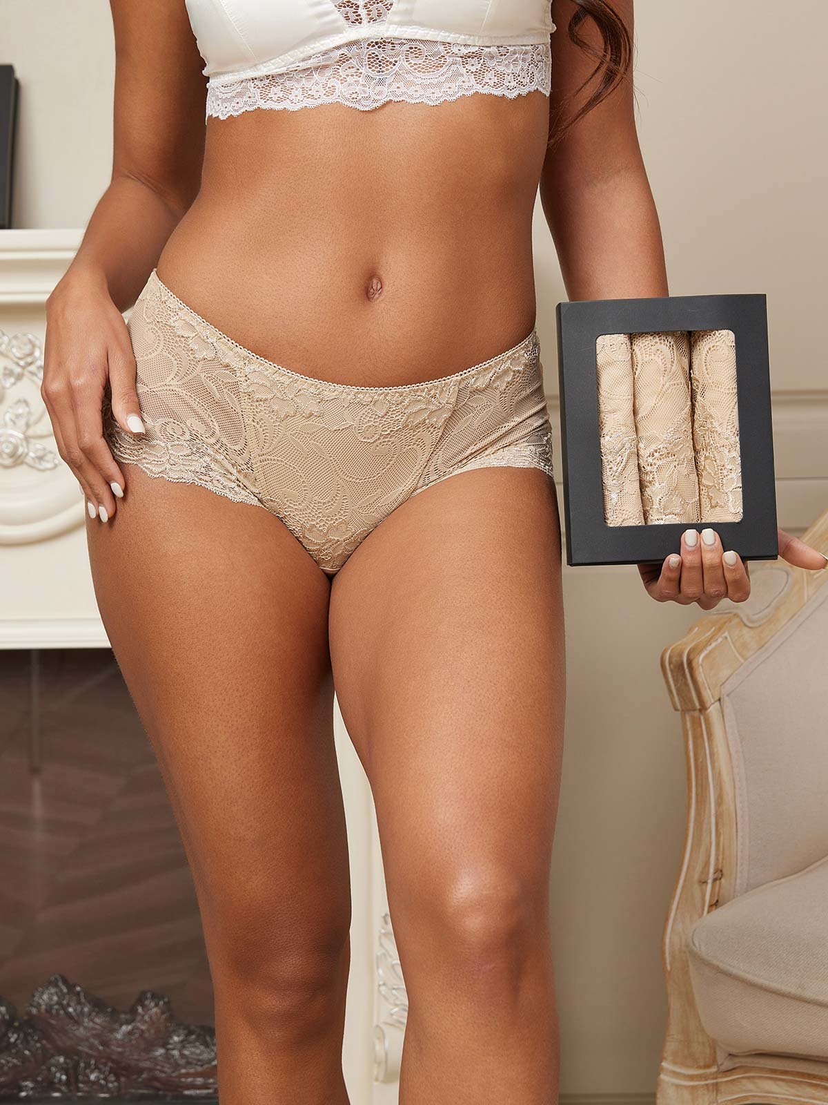 3Pcs Culottes Soie Tricotée (soutien-gorge non inclus) 3Pcs Culottes Soie Tricotée (soutien-gorge non inclus)
