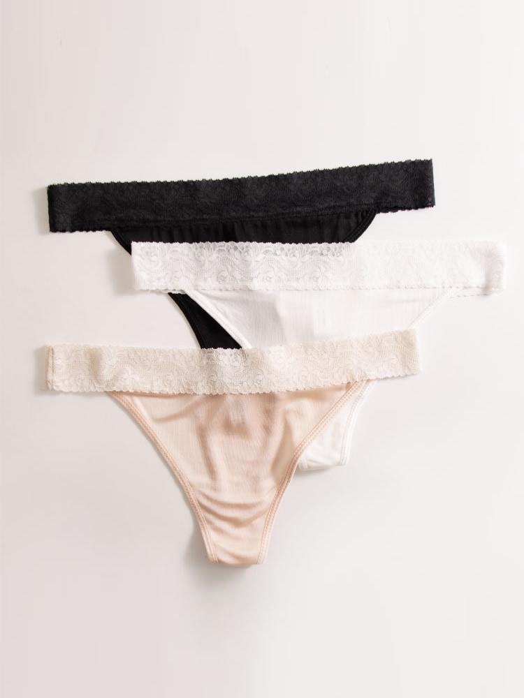 3pcs Culotte T-Back en Dentelle Sexy Tricotée en Soie de Mûrier (Soutien-Gorge NON Inclus) 3pcs Culotte T-Back en Dentelle Sexy Tricotée en Soie de Mûrier (Soutien-Gorge NON Inclus)