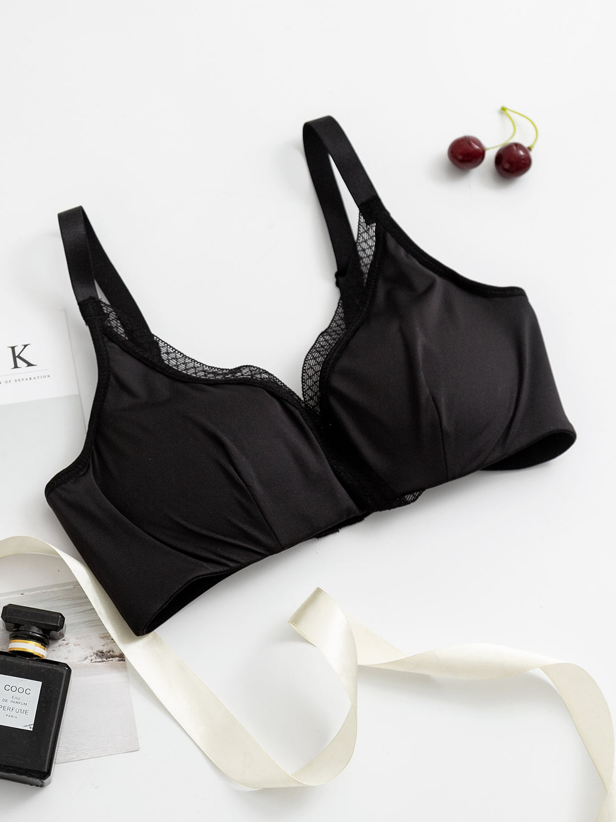 Soutien-gorge confortable en Dentelle Mélangée de soie (Culotte non incluse)