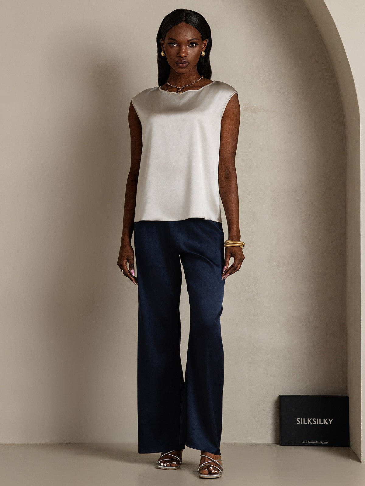 19Momme Soie Manches Capuchons Blouse 19Momme Soie Manches Capuchons Blouse
