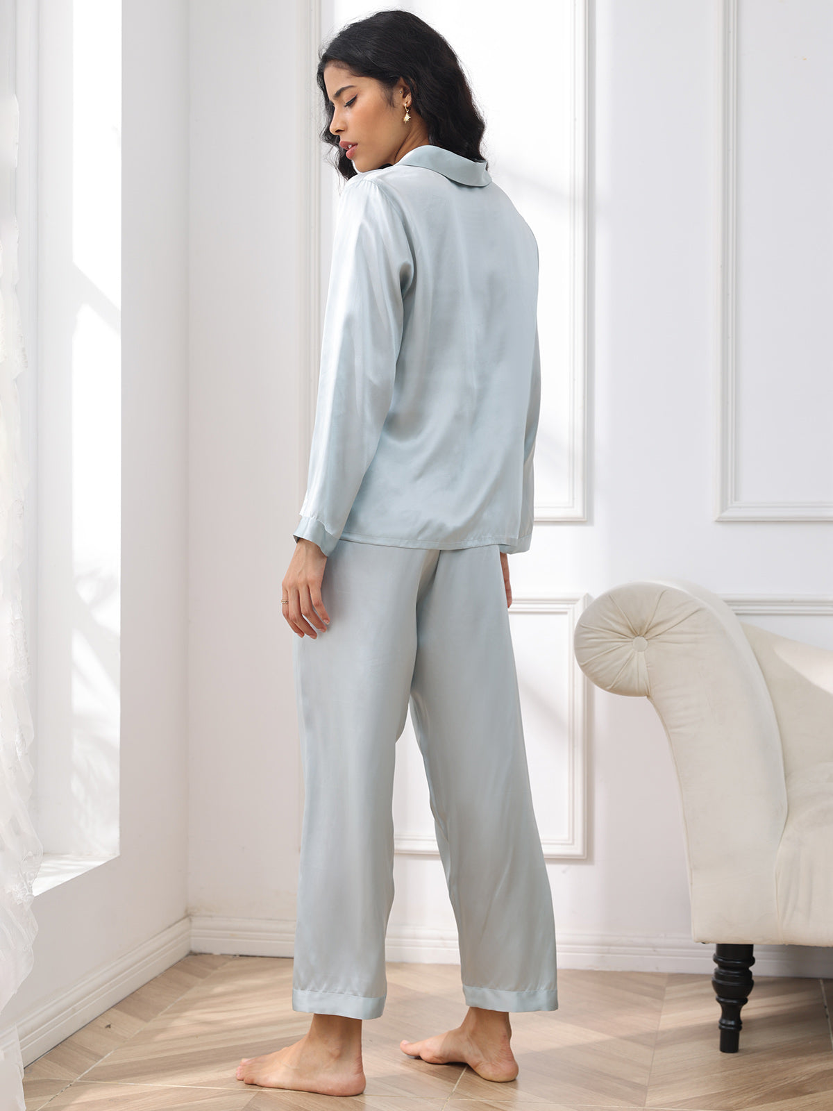 Femme Pyjamas Pure Soie Boutons Femme Pyjamas Pure Soie Boutons