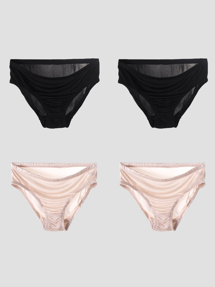 4Pcs Mûrier Soie Tricotée Culotte (Soutien-Gorge NON Inclus) 4Pcs Mûrier Soie Tricotée Culotte (Soutien-Gorge NON Inclus)