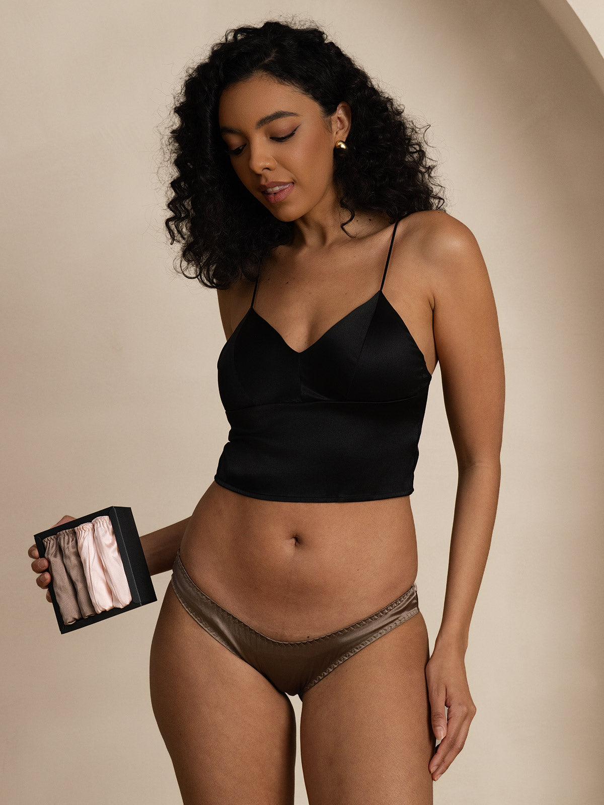 Culotte tricotée en Soie pure de mûrier multicolore (Soutien-Gorge Non Inclus) Culotte tricotée en Soie pure de mûrier multicolore (Soutien-Gorge Non Inclus)