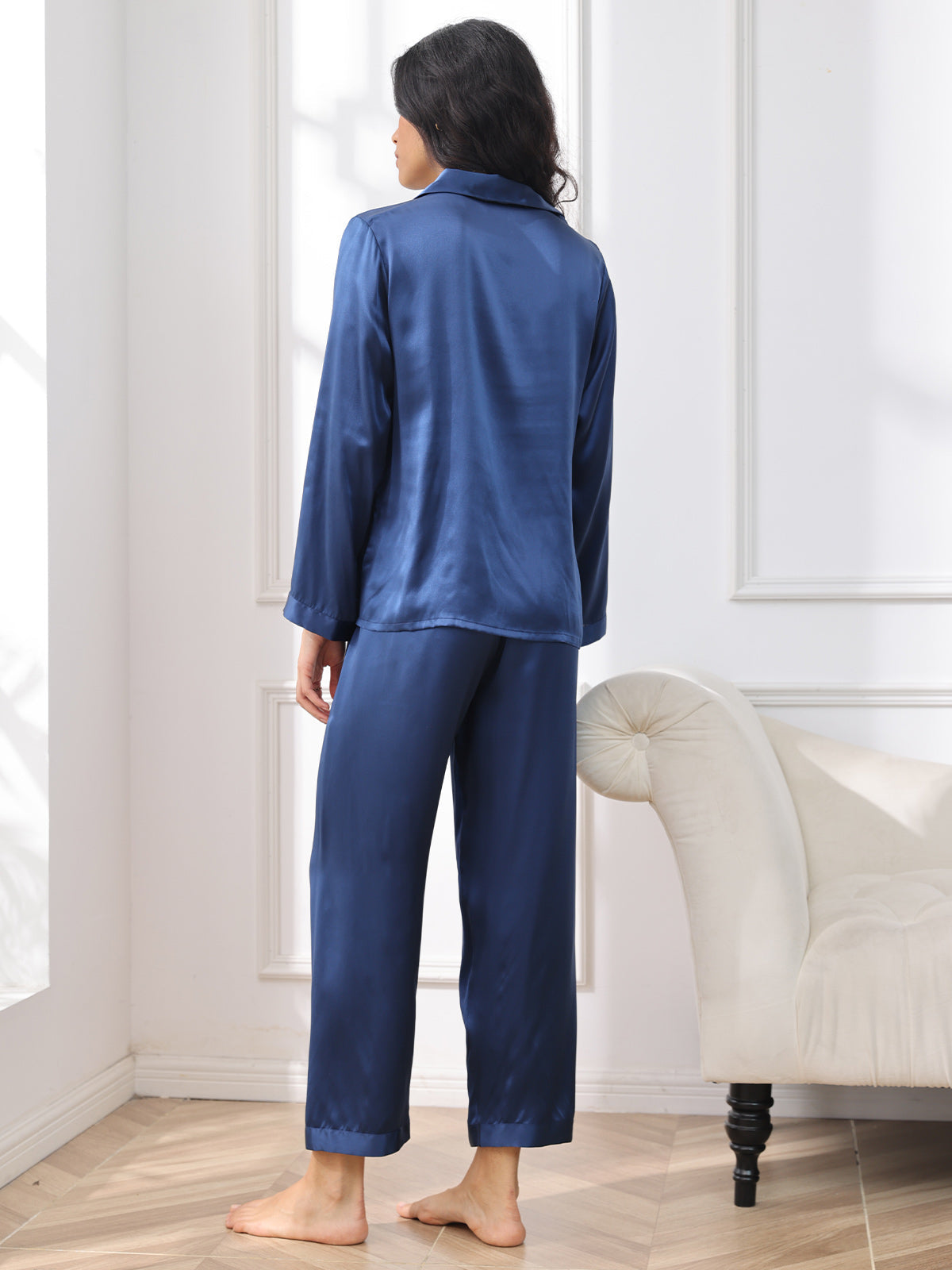 Femme Pyjamas Pure Soie Boutons Femme Pyjamas Pure Soie Boutons