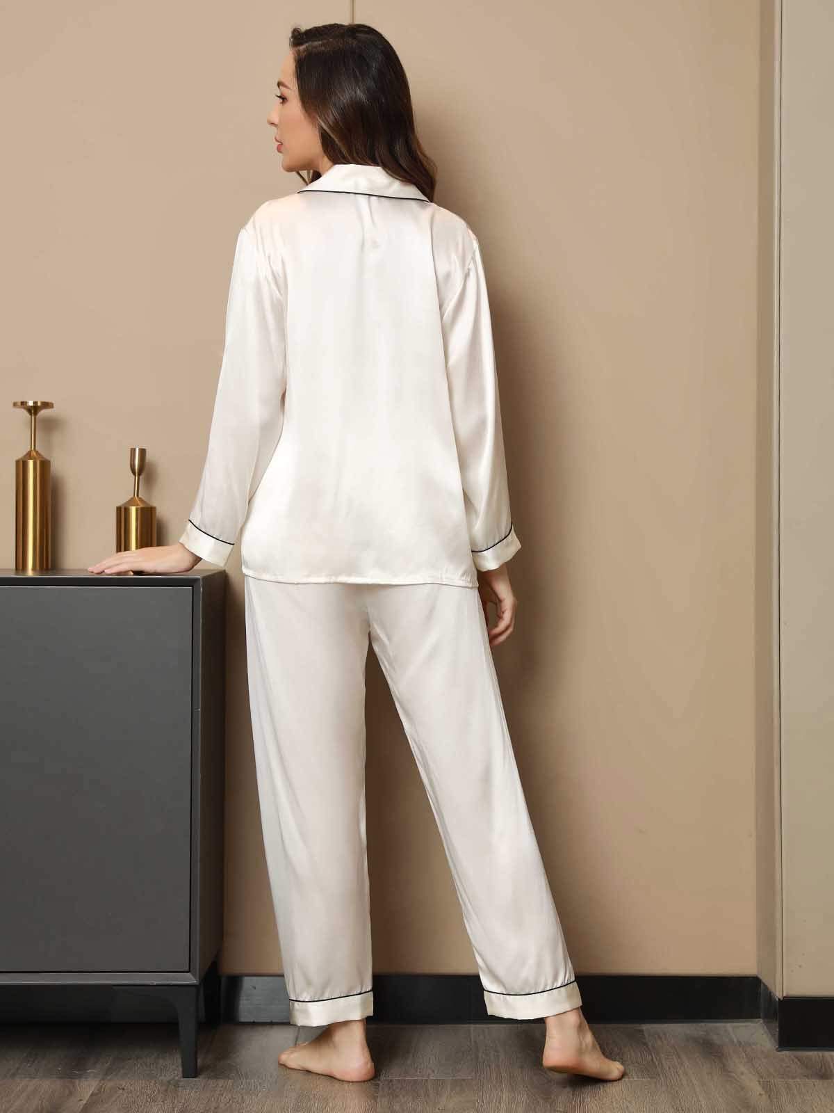 Ensemble Pyjama à Manches Longues en Pure Soie Ensemble Pyjama à Manches Longues en Pure Soie