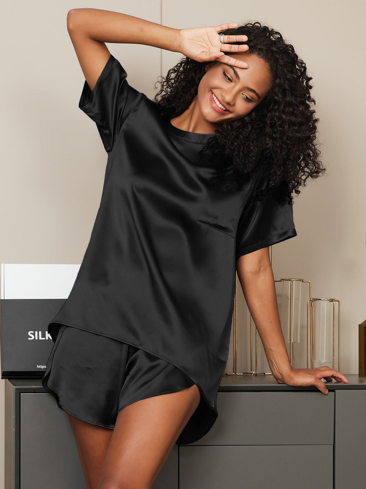 Pure Soie Courtes Manches Pyjamas Pure Soie Courtes Manches Pyjamas