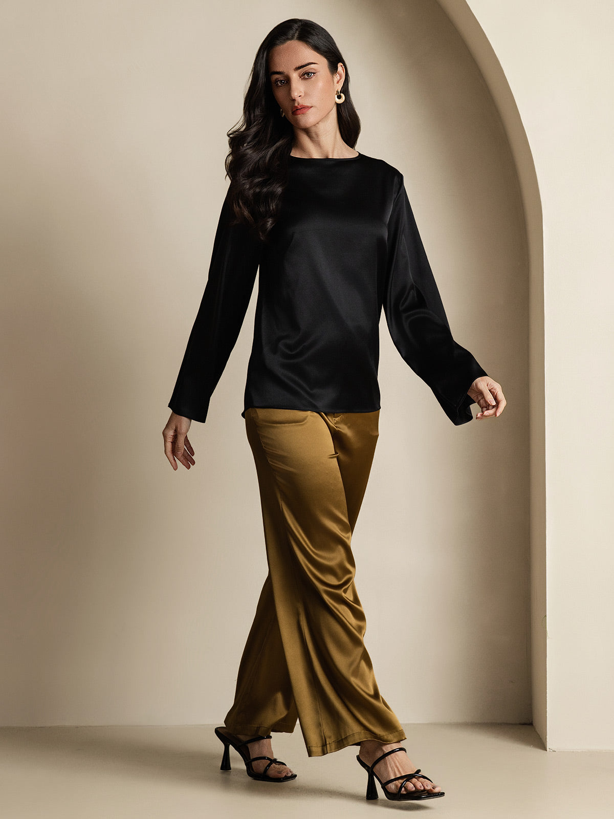 19Momme Soie Relax Longues Manches Blouse 19Momme Soie Relax Longues Manches Blouse