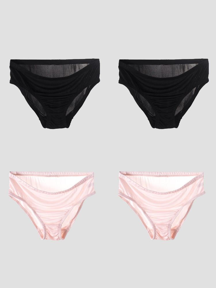 4Pcs Mûrier Soie Tricotée Culotte (Soutien-Gorge NON Inclus) 4Pcs Mûrier Soie Tricotée Culotte (Soutien-Gorge NON Inclus)