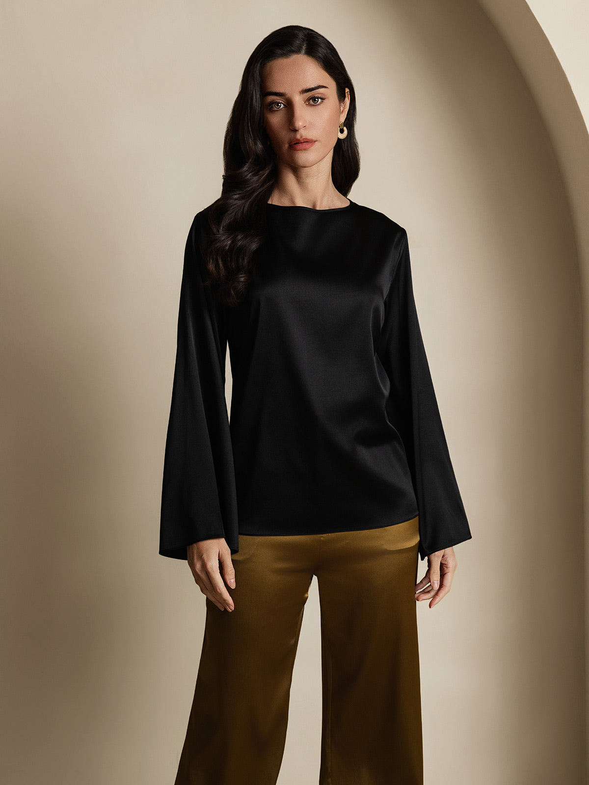 19Momme Soie Relax Longues Manches Blouse 19Momme Soie Relax Longues Manches Blouse
