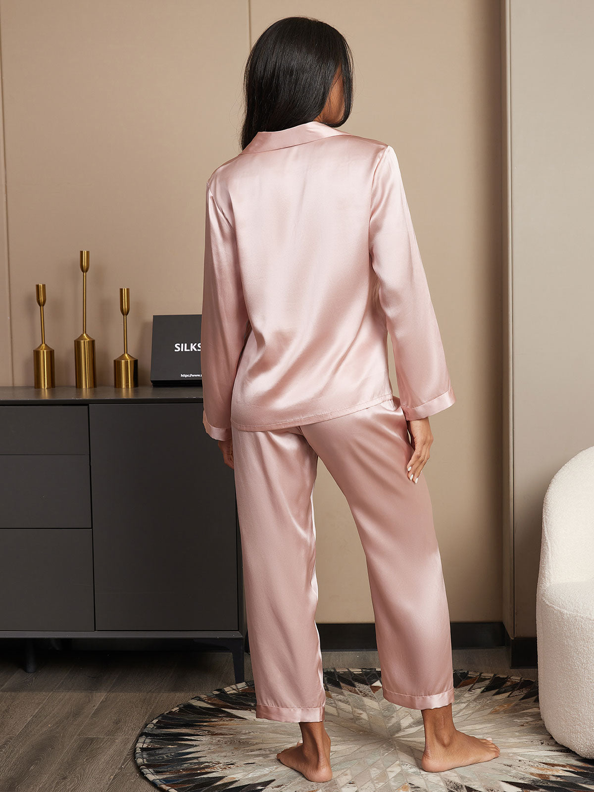 Femme Pyjamas Pure Soie Boutons Femme Pyjamas Pure Soie Boutons