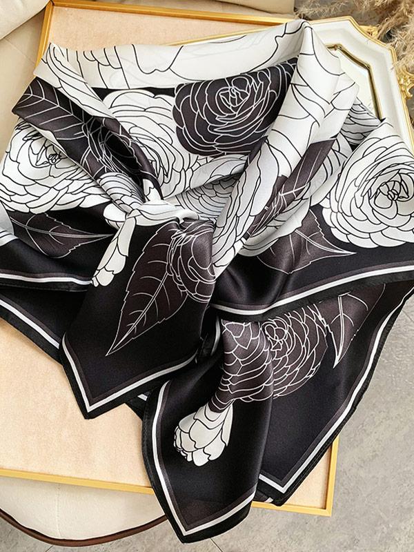 Foulard Carré en Soie Shadow Rose 90 Foulard Carré en Soie Shadow Rose 90