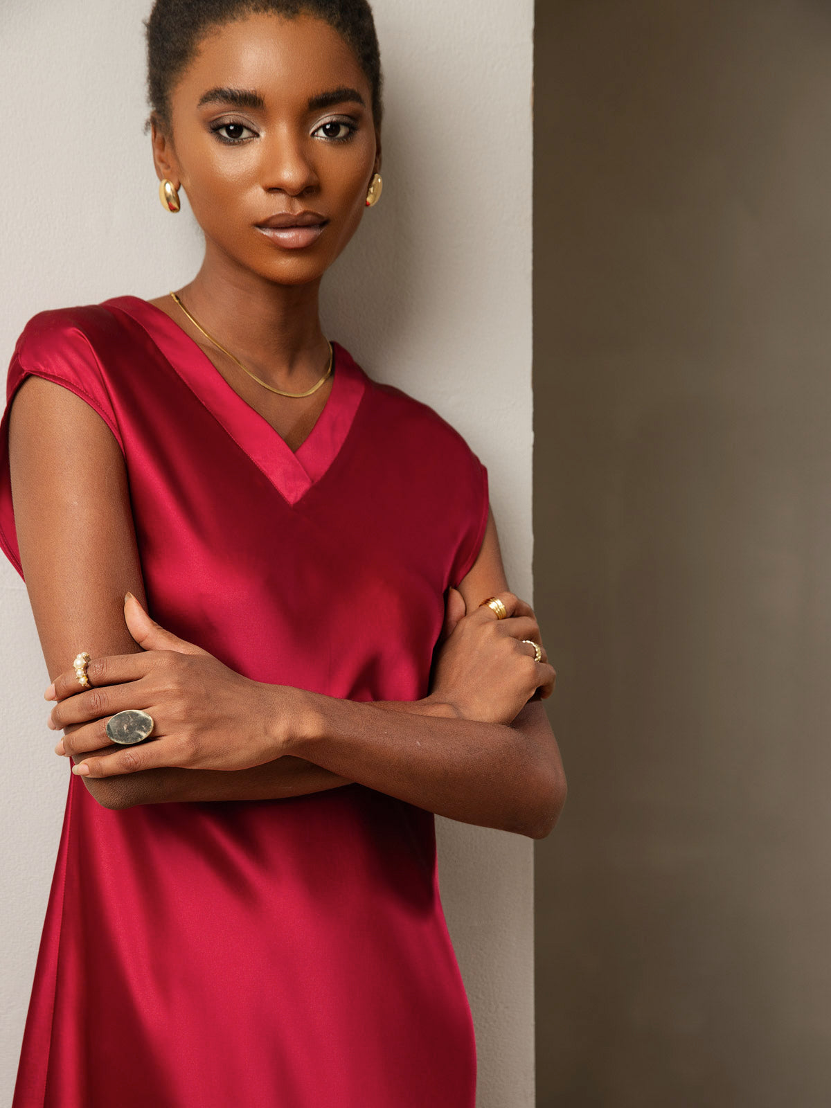 Pure Soie Élégante Cap Sleeve Robe Pure Soie Élégante Cap Sleeve Robe