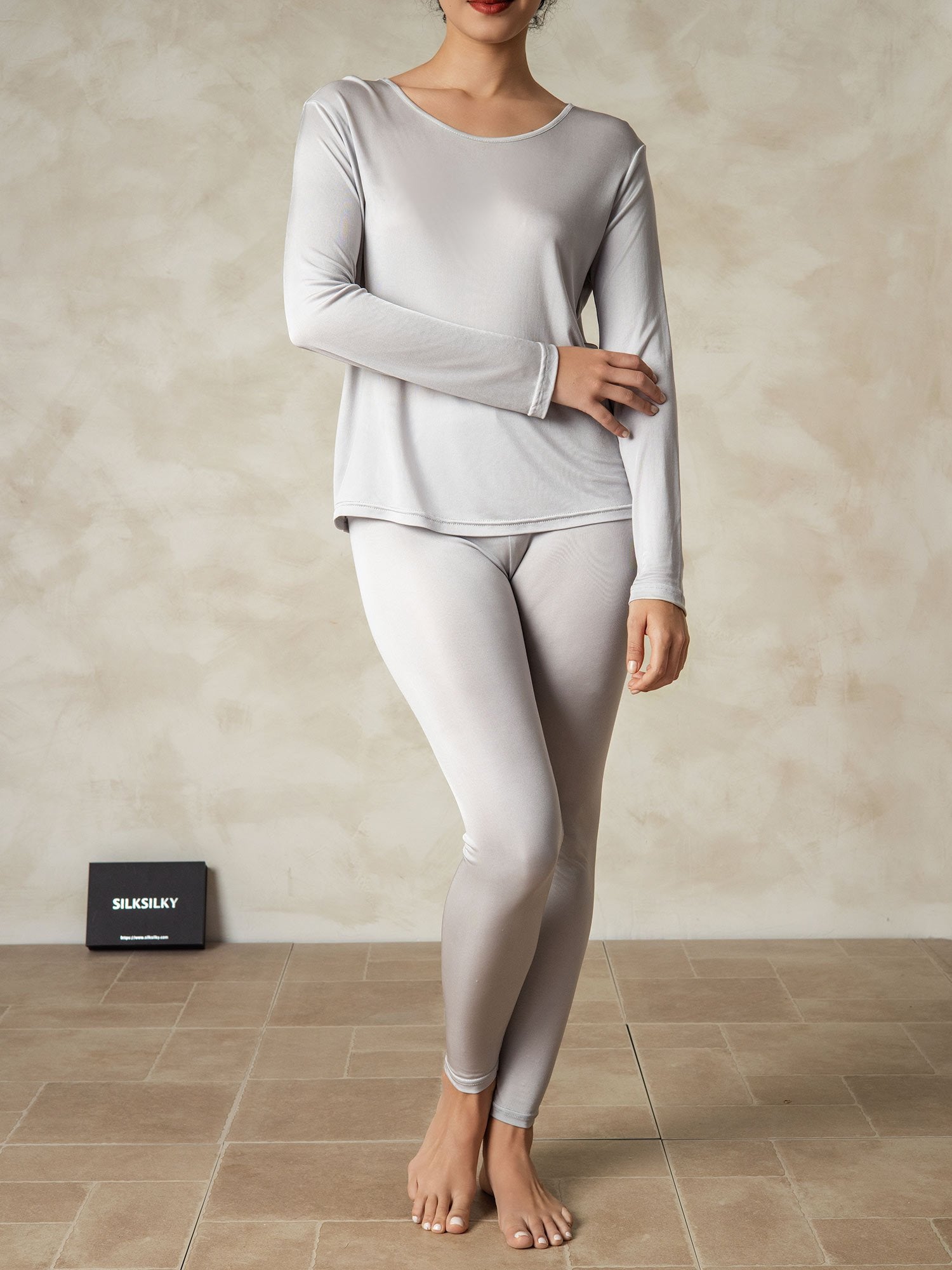 Sous-vêtements Longs À Manches Longues En Soie Pour Femmes Sous-vêtements Longs À Manches Longues En Soie Pour Femmes