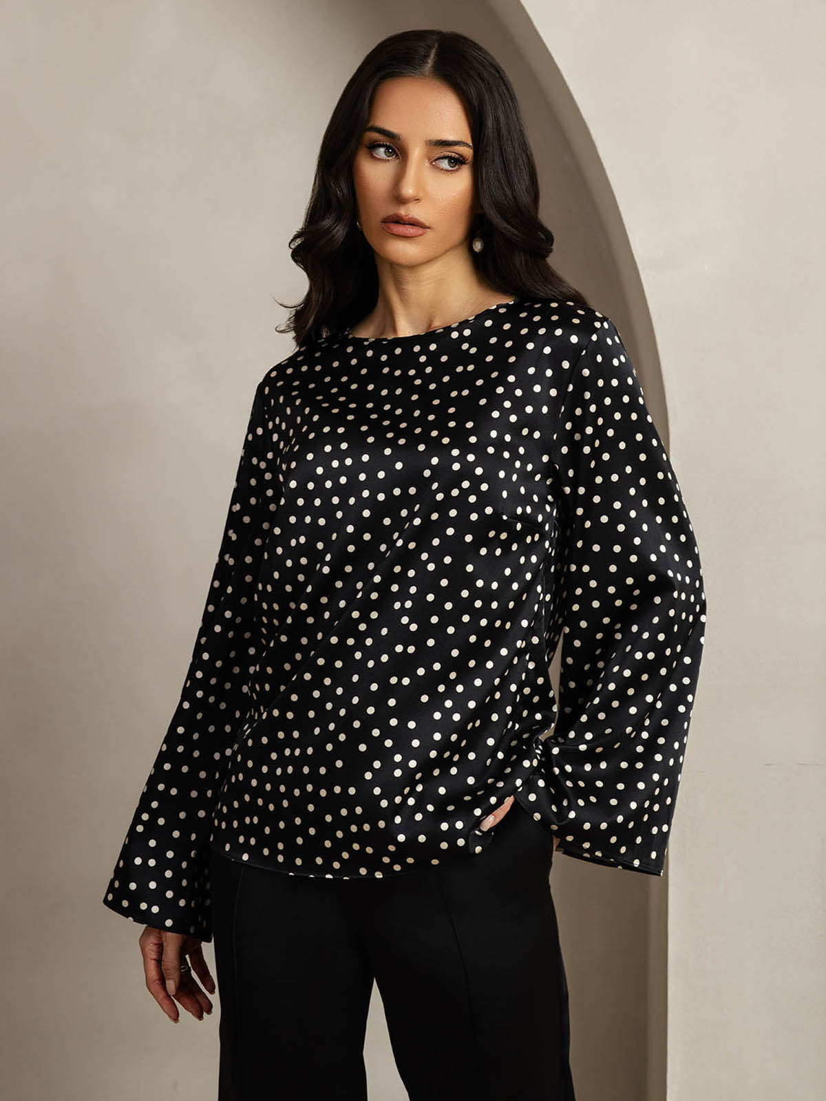 19Momme Soie Longues Manches Blouse