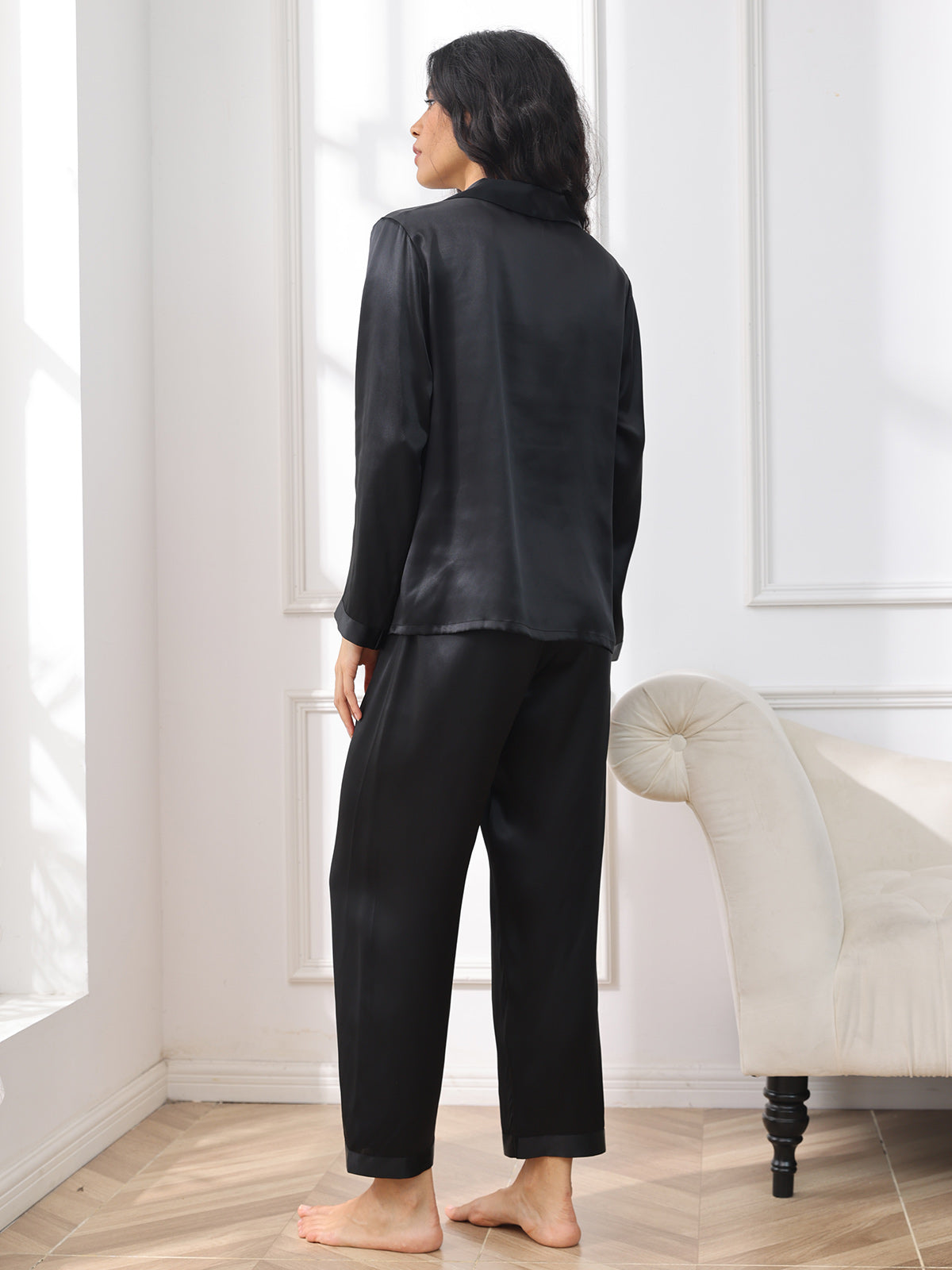 Femme Pyjamas Pure Soie Boutons Femme Pyjamas Pure Soie Boutons