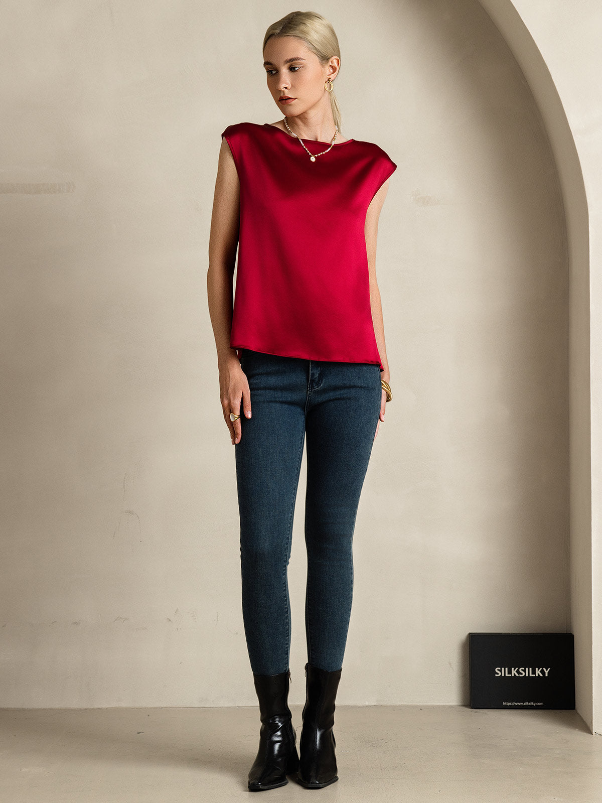 19Momme Soie Manches Capuchons Blouse 19Momme Soie Manches Capuchons Blouse
