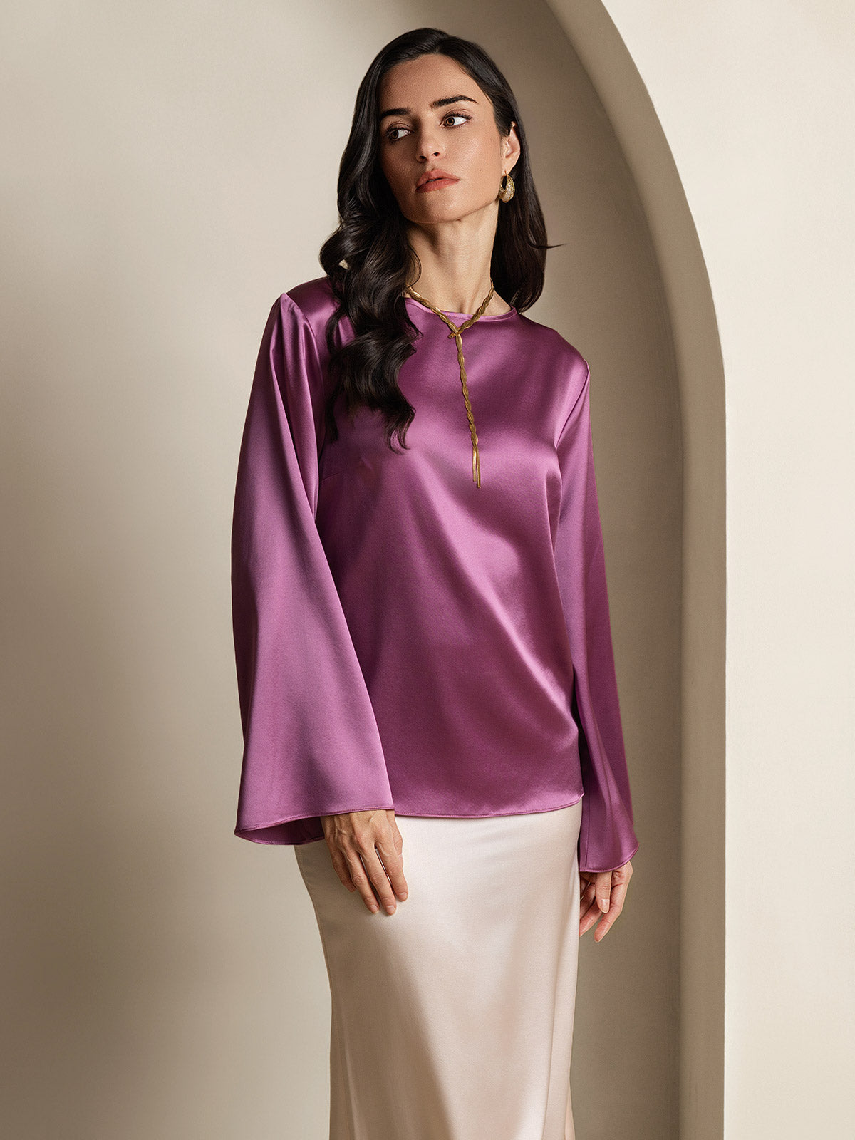 19Momme Soie Longues Manches Blouse 19Momme Soie Longues Manches Blouse